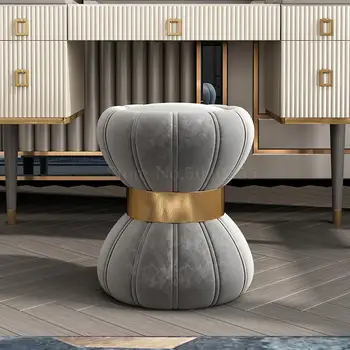 

American light luxury solid wood dressing stool European pastoral retro small stool guzheng piano bench shoe bench