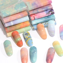 Gradient Rainbow Starry Sky Nail Foil Shimmer Japanese Syle for Nail Art Sticker Set Transfer Foils DIY Salon Wraps Decals