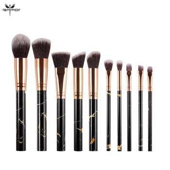 

Anmor 10Pcs Makeup Brush Set Soft Synthetic Hair Foundation Contour Concealer Eyeshadow Blending Shader Make Up Brushes Tool