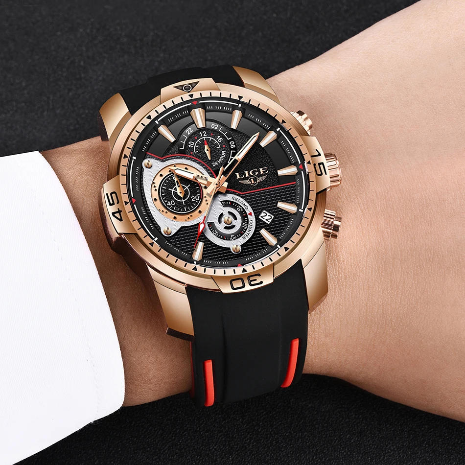 2022 LIGE Men Military Watches Luxury Creative Sport Watch Male Top brand Waterproof Quartz Watches Mens Clock Relogio Masculino