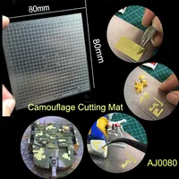 1/35 1/100 Stainless Steel Groove Type Digital Camouflage Cover Paper Drawing Cutting Mat Double-sided/Convenient 80x80mm AJ0080 1