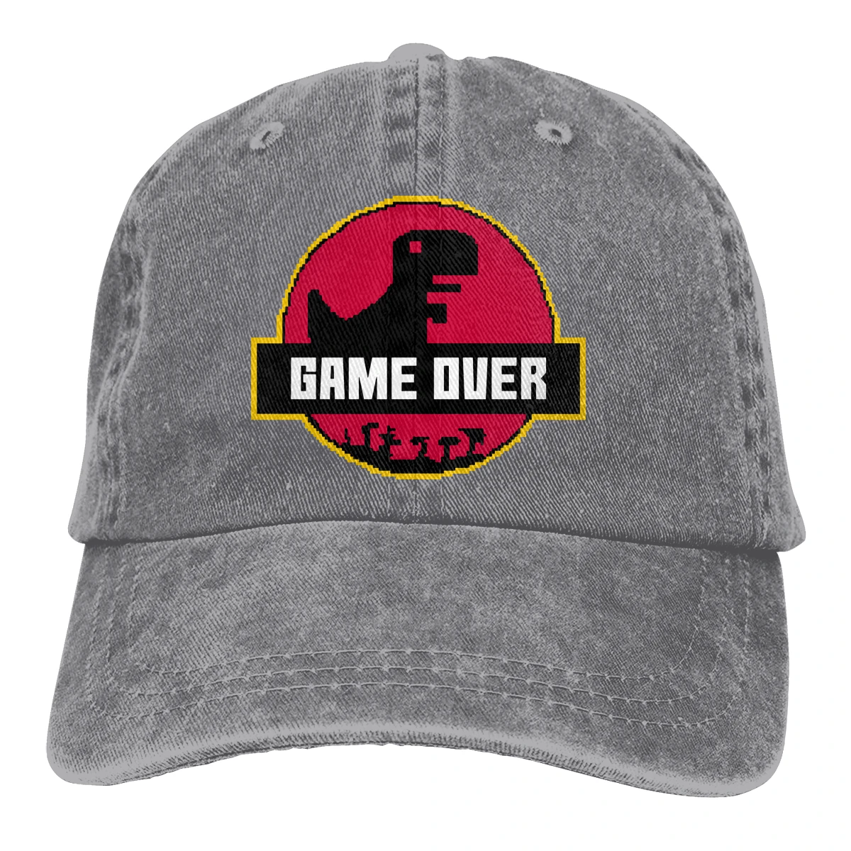 Игра над Ретро Casquette черный унисекс Мужские Женские джинсовые бейсболка с ремешком кепки Регулируемый Гольф папа шляпа
