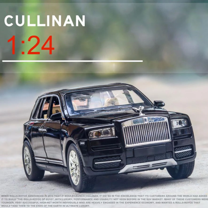 Горячая 1:24 масштаб автомобиля колеса для кроссовера Rolls-Royce cullinan металлическая модель с светильник и звук литья под давлением автомобиль вытяните назад игрушки коллекция