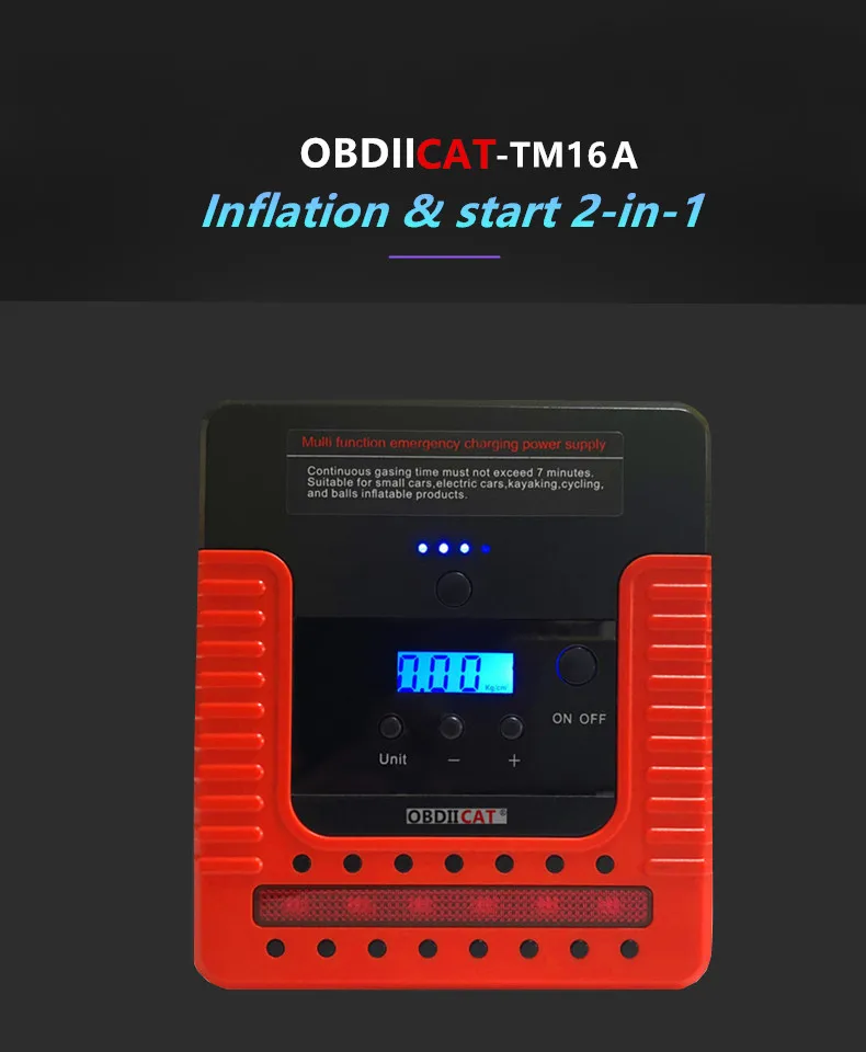 Новинка TM16A аварийный 12 в автомобильный аккумулятор стартер + воздушный насос