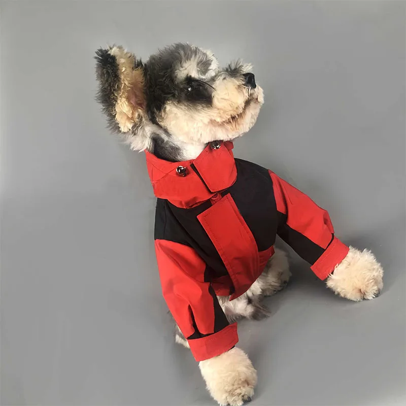 Одежда с принтом в виде собак для маленьких собак зимняя куртка для собаки для маленьких собак французский для бульдога Чихуахуа Съемная куртка для домашних животных PC1163 - Цвет: Red