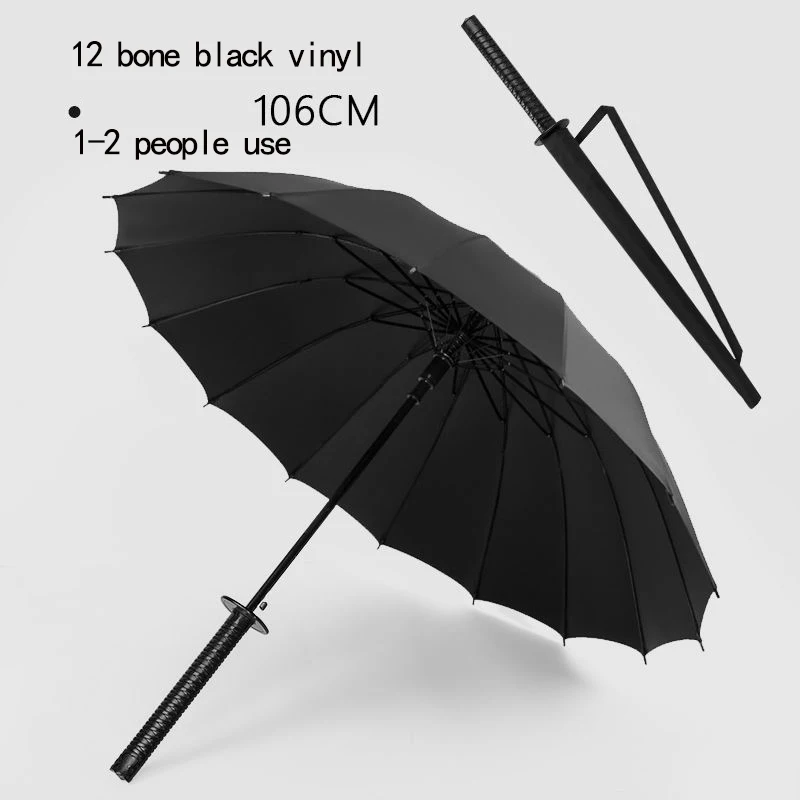 

Creative Men's Long Handle Samurai Umbrella Knife Ladies Large Windproof Samurai Sword Manual Open Umbrella