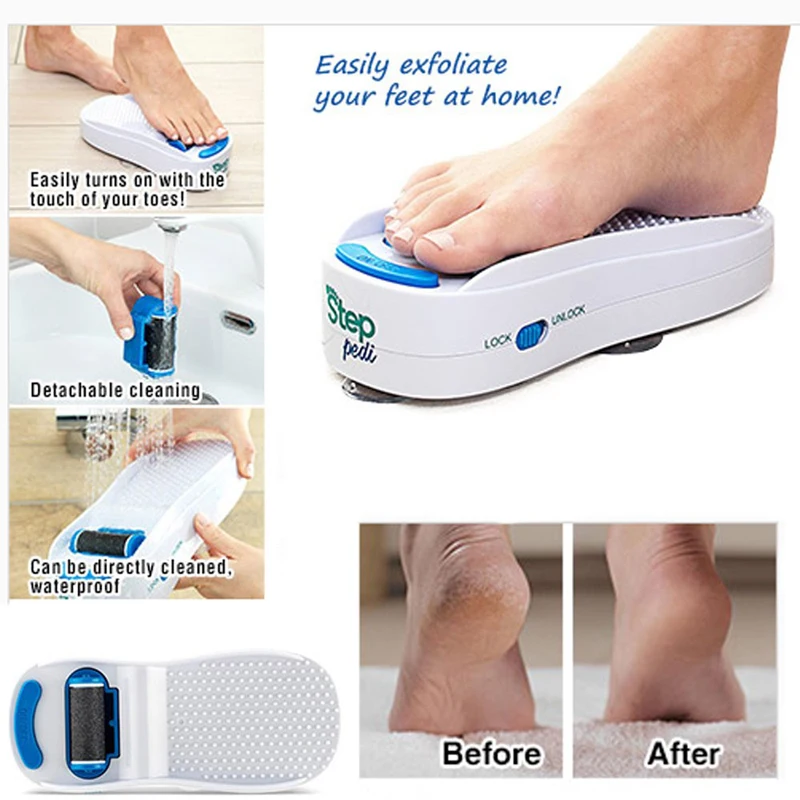 

New Arrivals Step Pedi Automatic Grinding Feet Callus Remover Electric Silicone Foot Care Tool Waterproof Feet Grinder