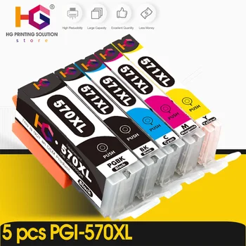 

1Set PGI-570 CLI-571 ink cartridge For canon PIXMA TS5050 TS6050 MG5750 MG6850 Printer PGI-570 CLI-571