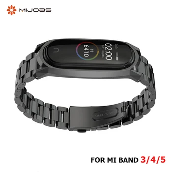 

Strap For Xiaomi Mi Band 3 4 5 Metal Magnetic Correa Mi Band 5 Miband4 Opaska Mi Band 4 Bracelet NFC Wrist Screwless Stainless
