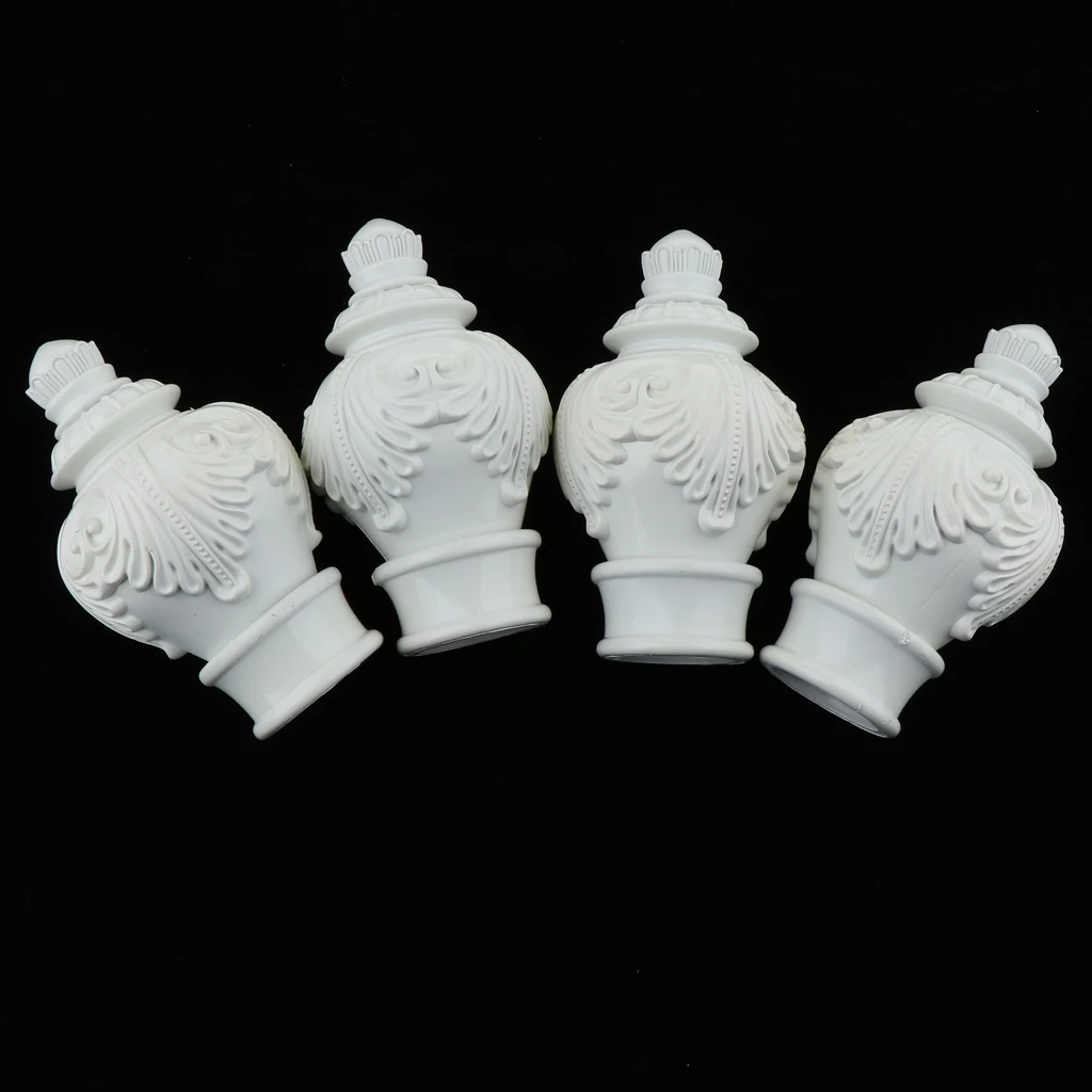 4 Pack Curtain Pole Ends Decorative Curtain Rod End Window Drapery Curtain Rod End Decorative Curtain Rod Ends Drape Rod Finials