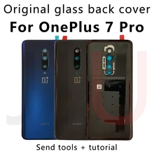 Para oneplus 7 pro, 100% original vidro da bateria de volta capa substituir o caso de volta para oneplus 7pro nova caixa de vidro habitação traseira