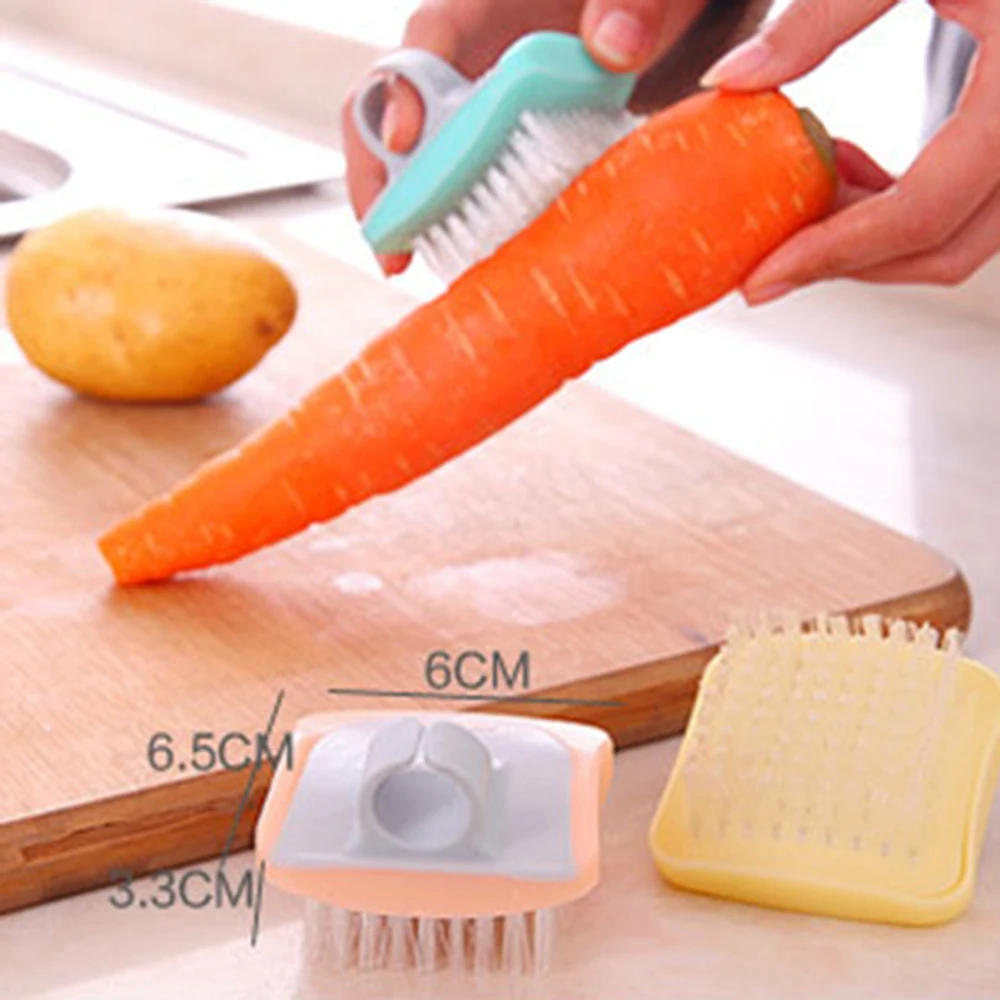 Новинка, 1 шт., полезная кухонная мини щетка для чистки фруктов и овощей, защита пальцев, щетки для чистки картофеля редиски