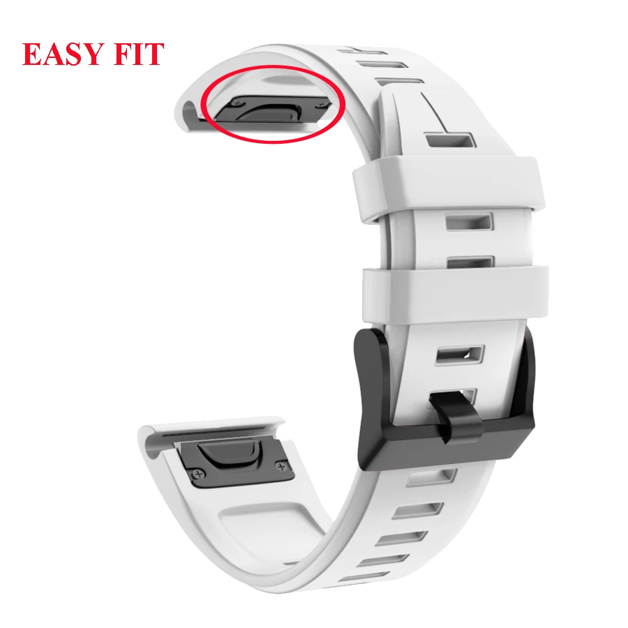 20 22mm 26mm Silicone Watchband Wriststrap for Garmin Fenix 6X 6 6S Pro 5X 5 5S Plus Fenix 7X 7 Easy Fit Quick Release wirstband 