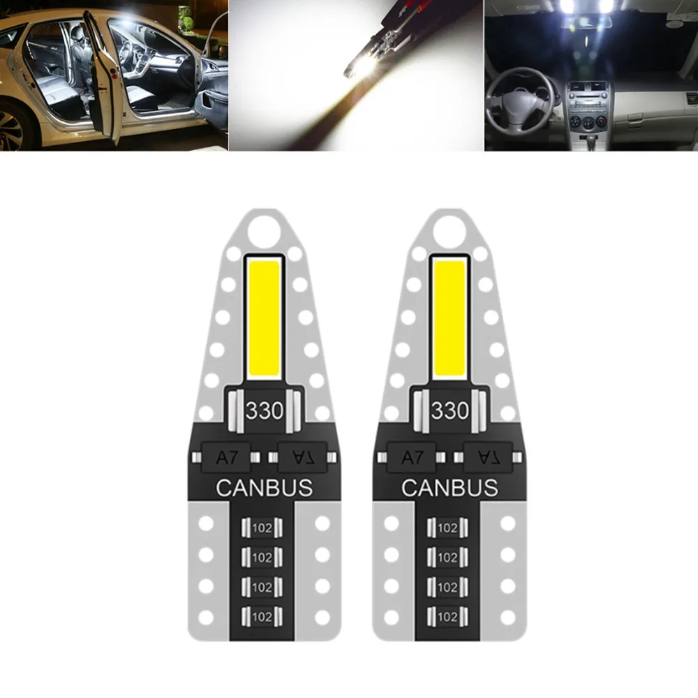 

2x T10 W5W LED 7020 2smd 194 501 Interior Lamp Side Marker License Plate Bulb for Audi a6 c7 a6 c5 q7 a1 tt a4 b9 a4 b5 q3
