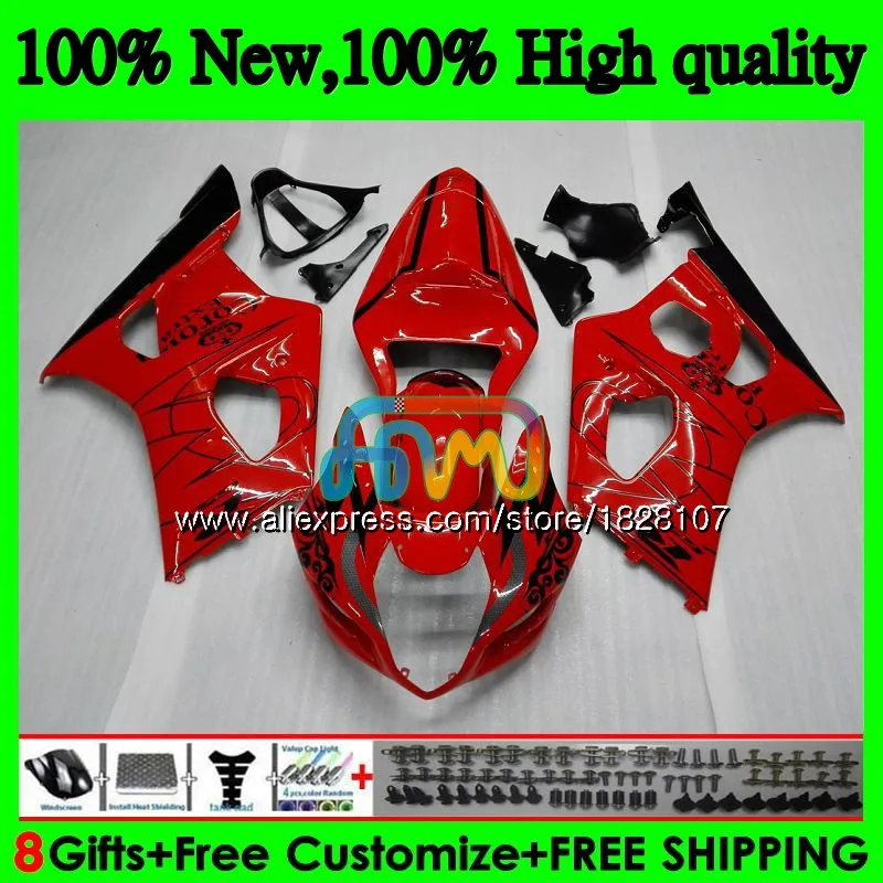 

Body For SUZUKI GSXR-1000 GSXR1000 Red CORONA 03 04 41BS.3 1000CC GSX-R1000 GSX R1000 03 04 K3 GSXR 1000 CC 2003 2004 Fairing