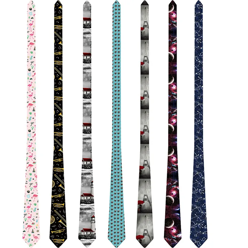 

Men Tie 8cm Funny Mens Fashion Harajuku Printed Neckties Gravata Bowtie man's Wedding dress Ties shirt Accessories 8S-LD48