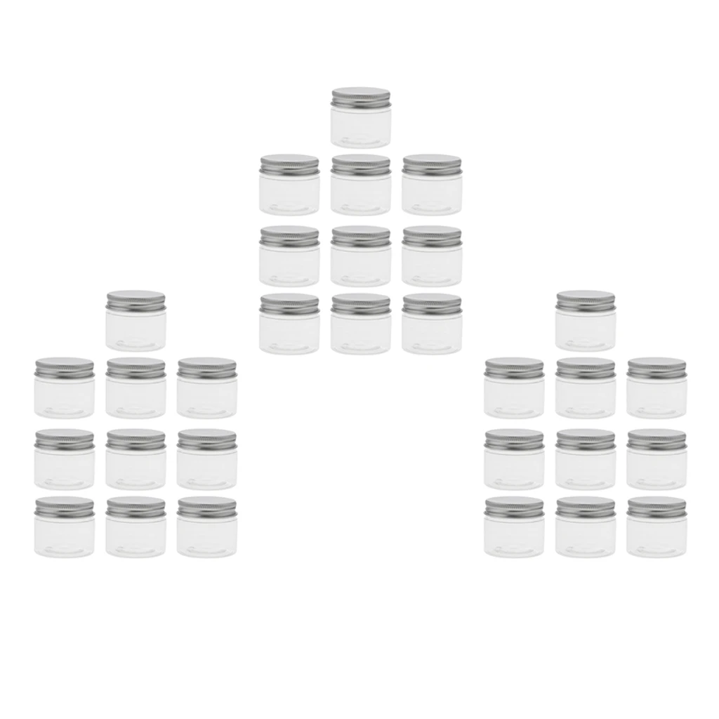 30 Packs Empty Cosmetic Containers, Round Sample Pots Jars for Makeup Eye Shadow, Nails, Powder, Jewelry, Cream