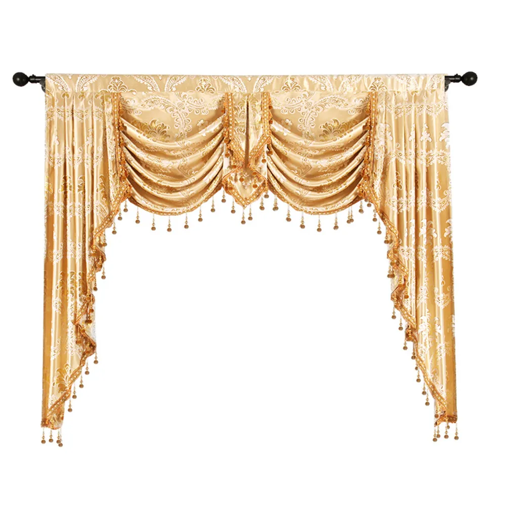 beaded curtains European Royal Luxury Valance Pelmet Curtains for Living Room Windows  Bedroom  Swag Curtain Wedding Backdrop Stand window curtains