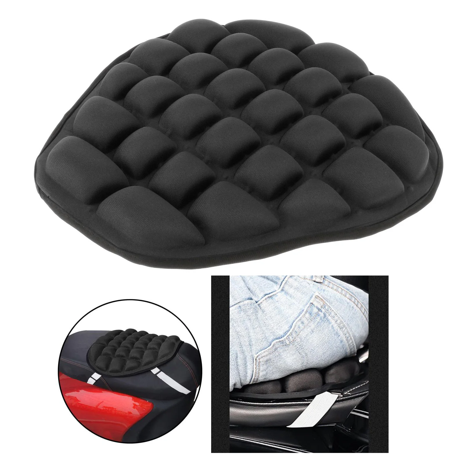 Comfortable Pillion Cushion HXZB Non-Slip Air Motorcycle Seat Cushion Pressure Relief Ride Seat Pad for Passenger Rear Back Rider