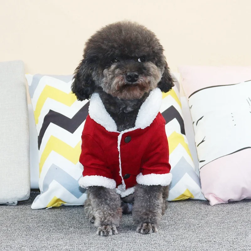 Pet зимняя одежда для собаки одежда из искусственной замши, флисовая куртка теплая собачья 2 брюки с широкими штанинами пальто собаки Костюмы для остекленной двери, занавески для бульдога чихуахуа, йоркширского терьера