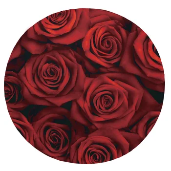 

Super Soft Plush Flannel Blanket Dark Rose Love Flower Blankets Round Throw Blanket for Beds