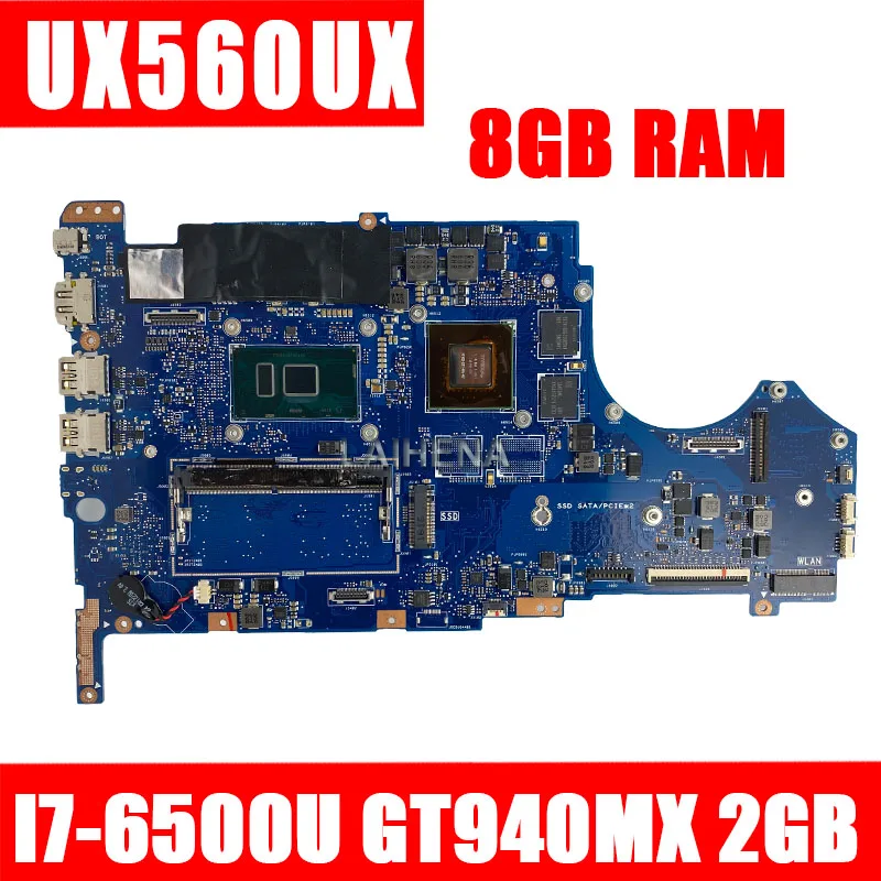 

Q524UQ Motherboard GT940MX 2GB For ASUS Q524U Q524UQ UX560UX Laptop mainboard UX560UX MainboardTested OK I7-6500U 8GB RAM
