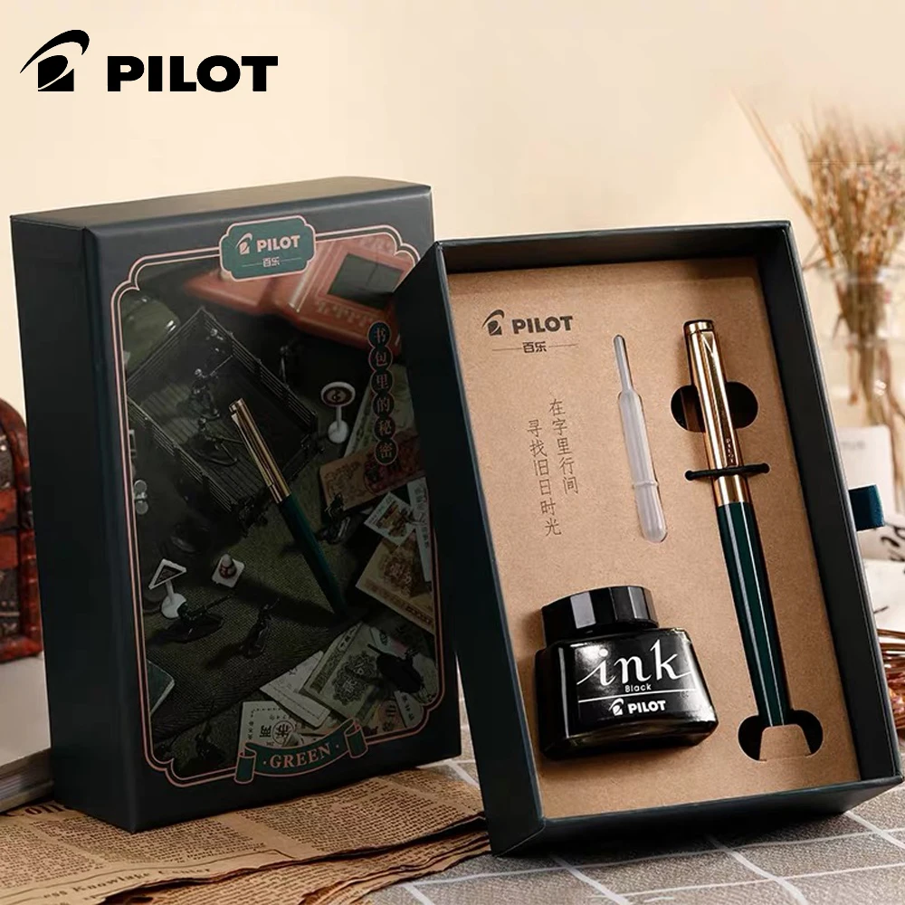 

PILOT 22K Gold-coated AMS-17G Ink-filled Large-capacity Student Calligraphy Ink Pen Retro Ink Gift Box