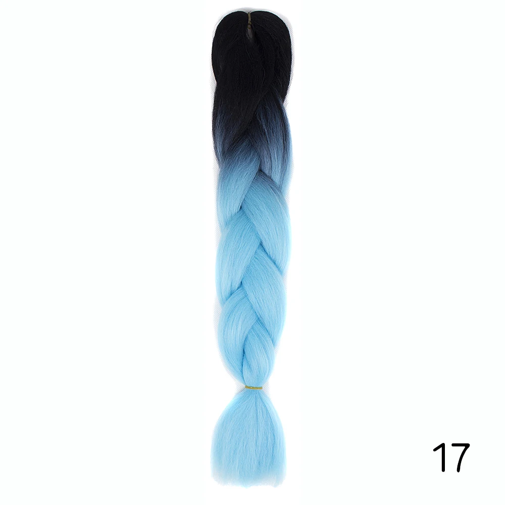 Луиза Джамбо косички синтетические вязанные волосы Накладные косички Омбре косички наращивание волос розовый серый синий крючком косички - Цвет: #33