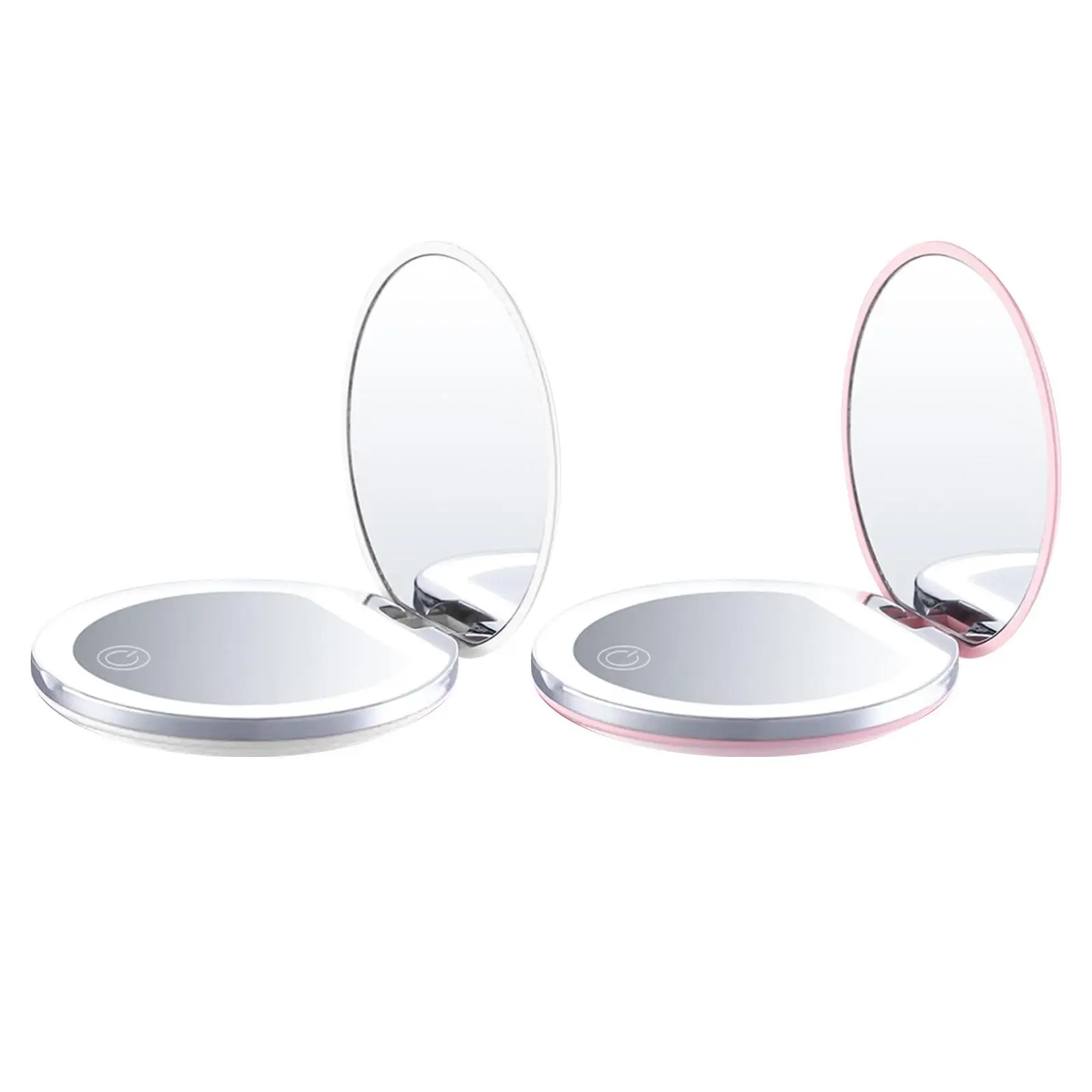 Valentine's Day Lighted Makeup Mirror Light Mini Round Portable Led