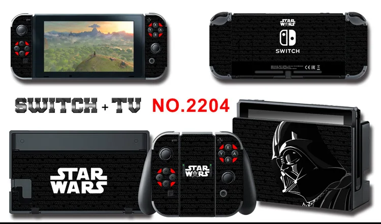 1set New Cute Anime Full Body Sticker for NS Switch Protective Cover Skin Colorful Art for Game Console Joy-Con Controller Decor