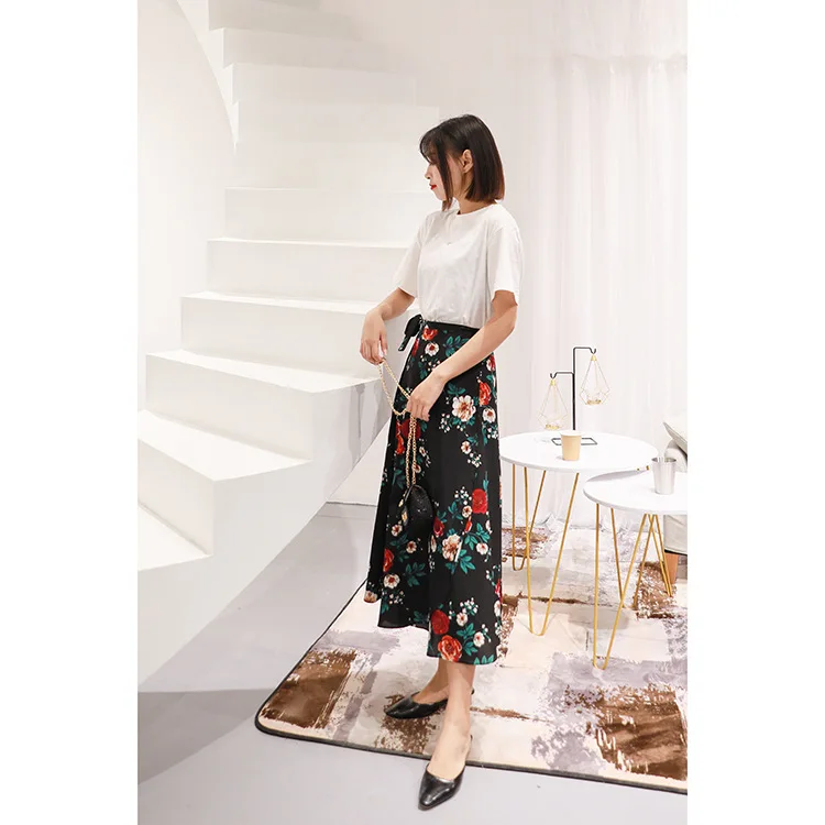 

Special Offer WOMEN'S Dress Processing Korean-style College Style Elegant Versatile Printed Skirt Women's 6.12