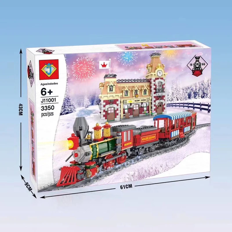 Lepinblocks J11001 совместим с поездом и станцией 71044 Строительные кирпичи развивающая игрушка лучшие рождественские подарки