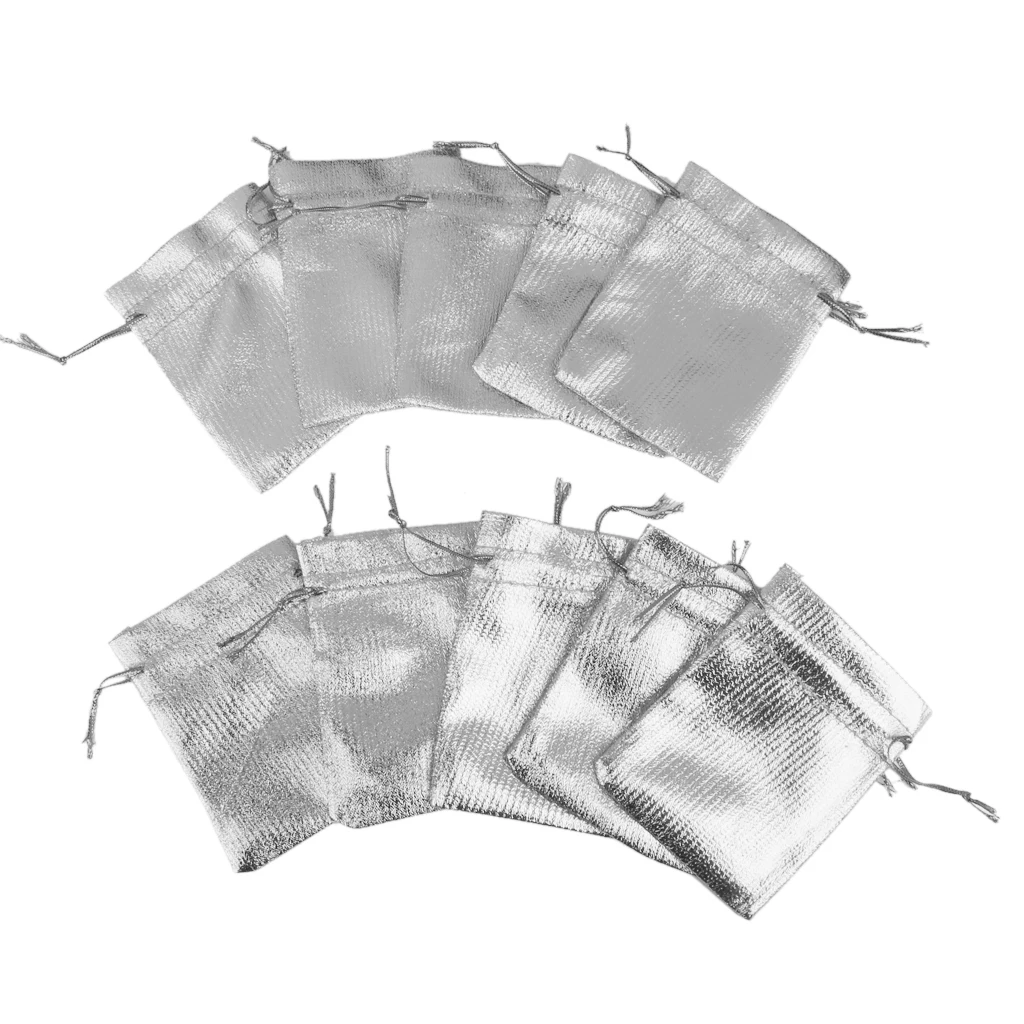 40 Pieces Organza Drawstring Pouch Gift Bag Wedding Jewelry Pouch Gold silver color Wholesale Retailer Supply