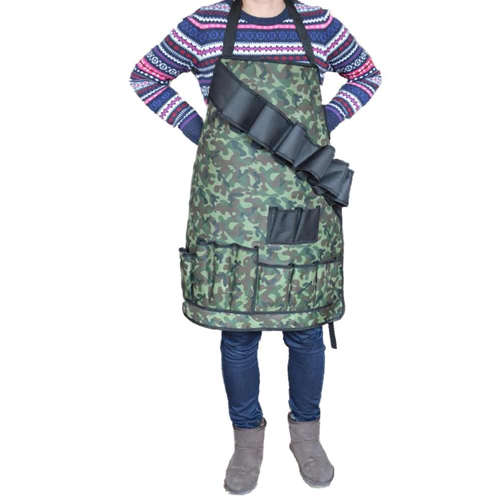 

Adjustable Oxford Fabric Outdoor Cleaning Kitchen Cooking Barbecue Apron Camouflage Large Capacity With Front Pockets Grill