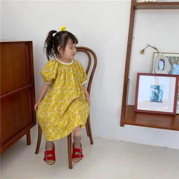 

Kids Dresses for Girls Summer Korean Little Girls Floral Lace Dress Broken Flower Kids Girl Baby Princess Dress Girl Clothing