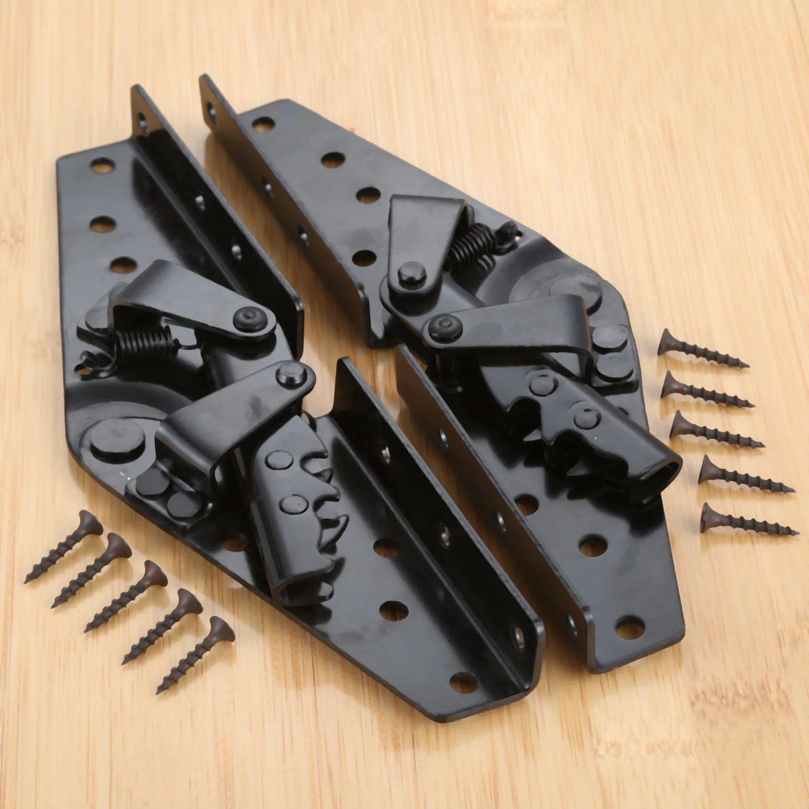 Mecanismo de Mobiliário Ângulo de Ferro Acessórios de Hardware Vadia Par 3-posição Sofá Cama Ajustável Dobradiças Móveis w Parafusos Preto 2 Pcs – 1