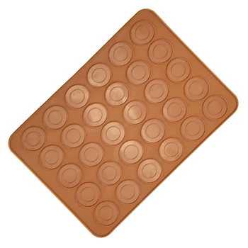 

1pc 30 Holes Round Shape Macarons Mat Silicone Macaron Sheet Pad Pastry Cake Baking Tool Silicone Mat