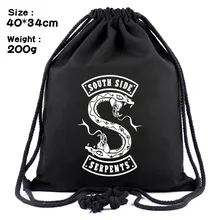Riverdale South Side Serpents Cosplay Drawstring Bag Backpack Shoulder Bag School Student Bag Travel Gift