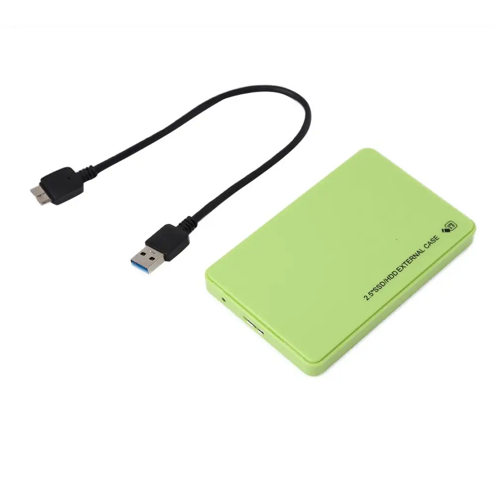 2,5 дюймов USB3.0 для SATA чехол для SSD, HDD жесткий диск корпус внешний 5 Гбит/с HDD диск коробка поддержка 3 ТБ для WIndows Mac OS - Цвет: USB 3.0 Green
