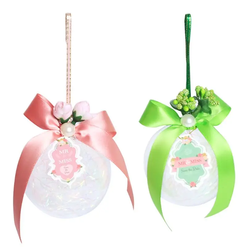 

10Pcs Creative and transparent Crystal Ball Candy Box with ribbon candy package M6CE