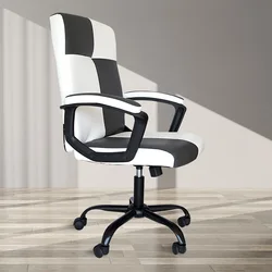 Chaise d'ordinateur pivotante, cousue, couleur unie, pour chambre à coucher, salle d'étude, salle de réunion, bureau 