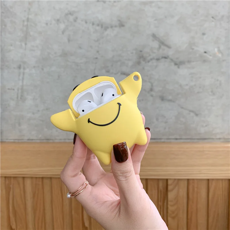 3D чехол для AirPods мультяшный наушник чехол для Airpods 2 милые аксессуары силиконовый чехол с брелком милый дизайн Радуга облако