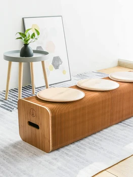 

Stool Retractable Sofa Stool Fashion Paper Stool Northern European Small-Sized Furniture Short Bench Creative Space Saving