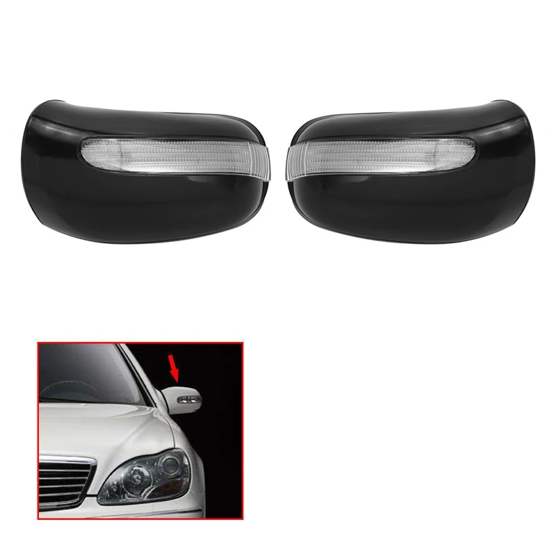 Car Door Mirror Pair Housing Cover Turn Signal for Mercedes Benz W220