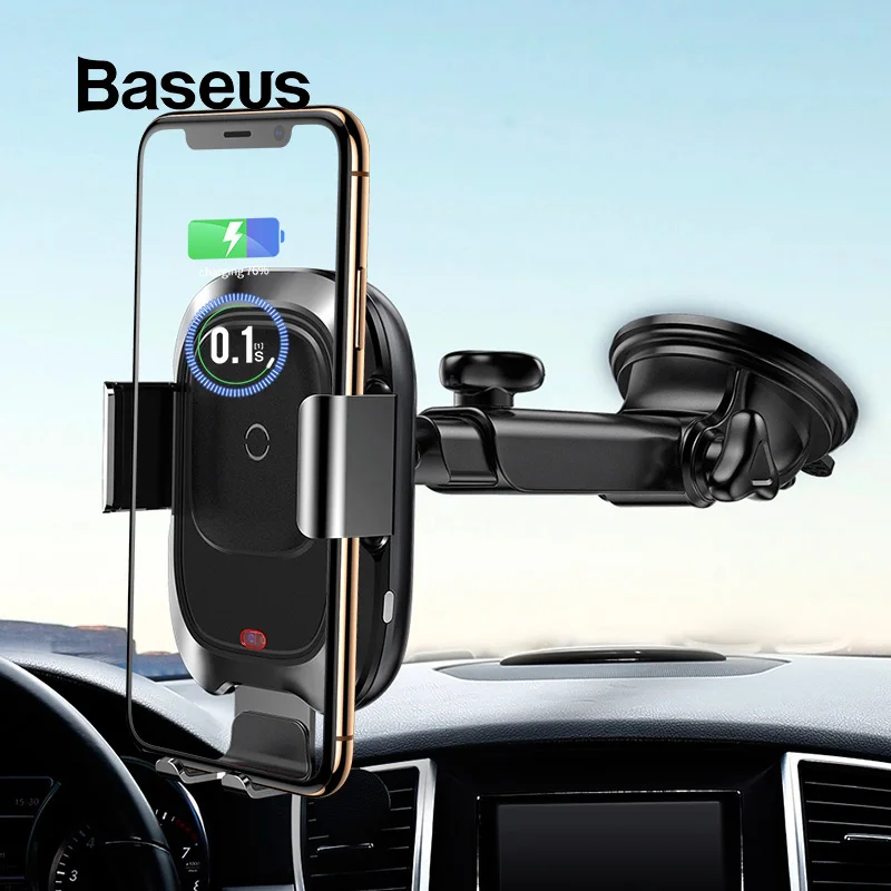 Acheter Chargeur de voiture sans fil Baseus Qi pour iPhone chargeur de charge sans fil rapide support de chargeur de téléphone de voiture à Induction infrarouge