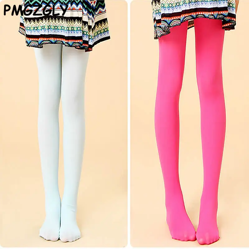 Girl Tights Spring Candy Color Kids Pantyhose Ballet Dance Tights Girls Stocking Children Velvet Solid White Pantyhose