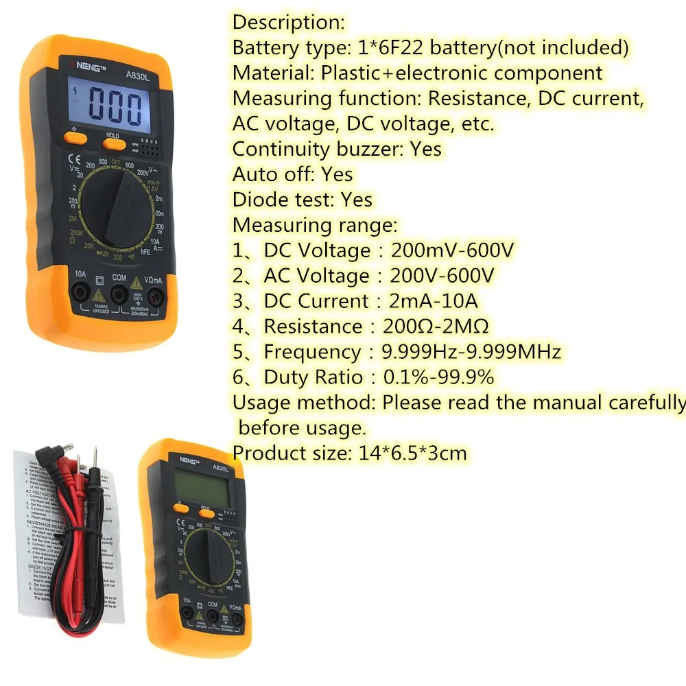 A830L ручной мультиметр Avometer тестер инспекции измерительные инструменты точные