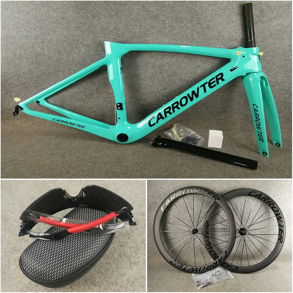 Celeste Blue T1000 Ud Glossy Carrowter Carbon Road Bike Frames Direct