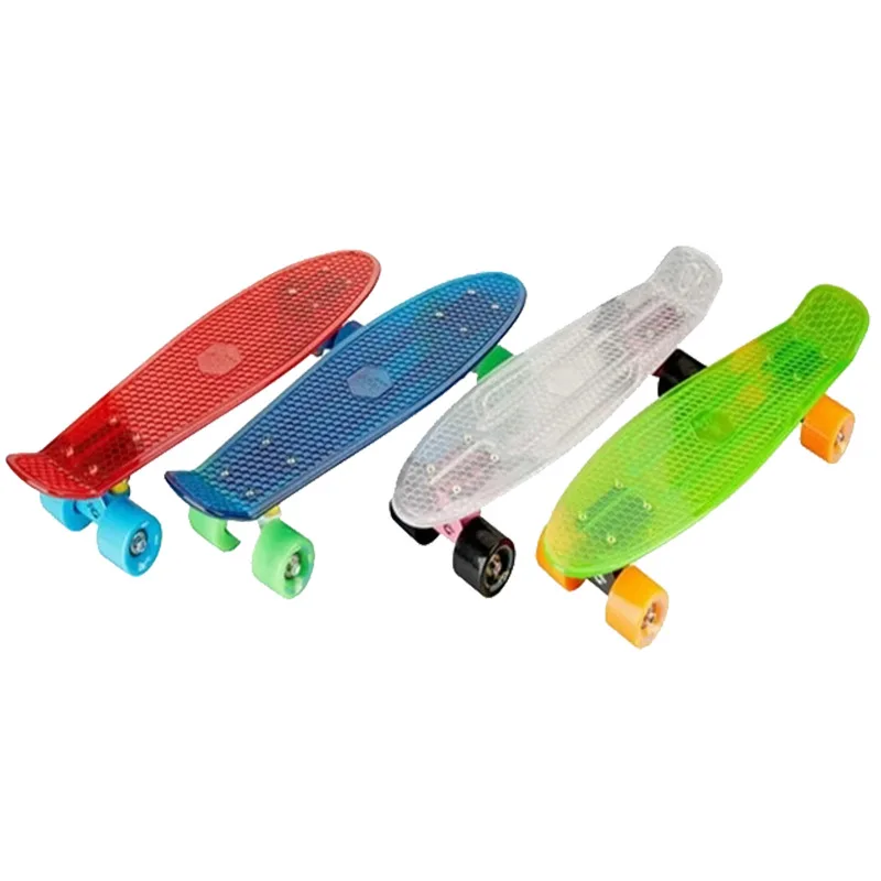 

A Large Amount Wholesale PC Transparent Skateboard Four Wheel Profession Skateboard Sports Skateboard Flash Fish Skateboard