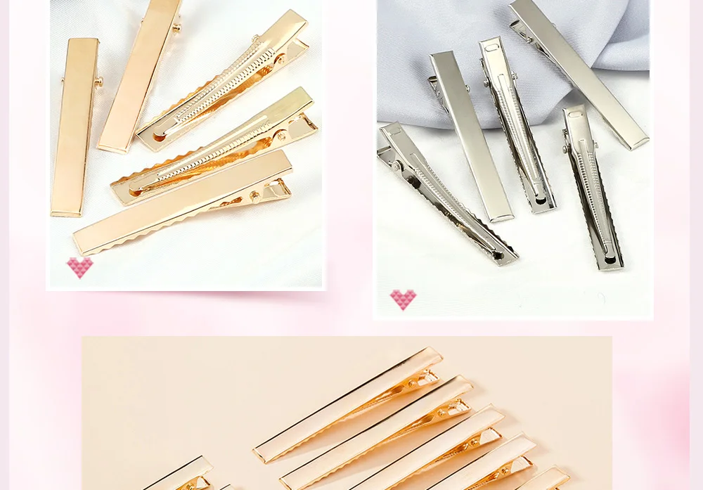 50 Teile/los Goldene Silber Farbe Haar Clips Hohe Qualität Metall Barrettes DIY Haarnadeln Haar Zubehör Für Frauen Mädchen Haar Werkzeuge – Detail 13
